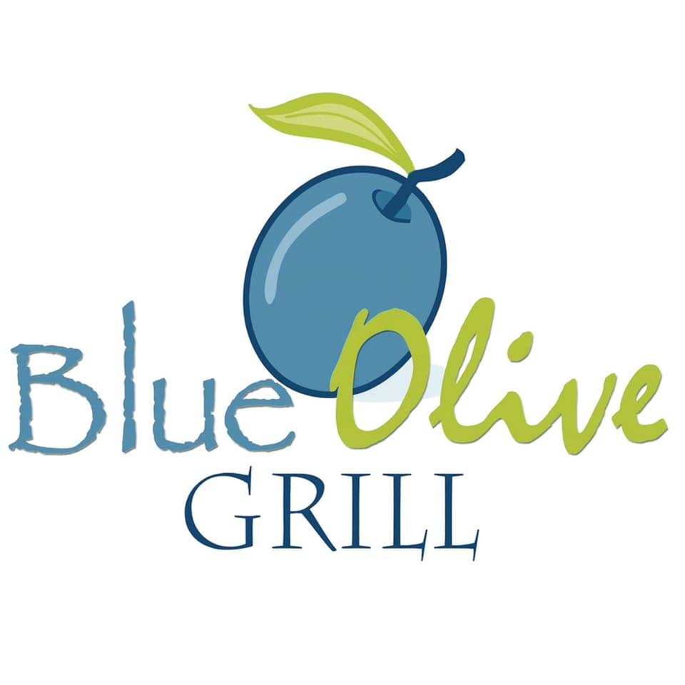 Blue Olive Grill logo with a blue olive and green leaf above the restaurant name.