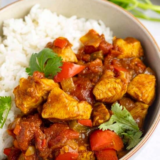 Chicken Jalfrezi & Rice.